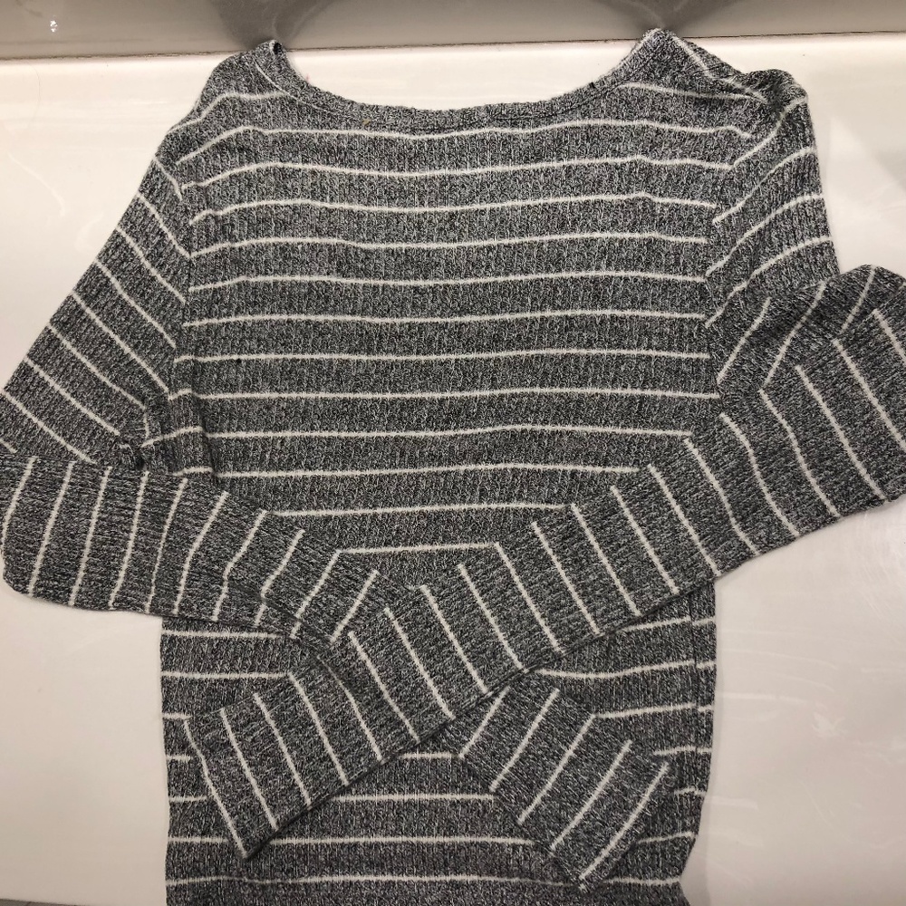 Brandy Melville Grey and white striped sweater